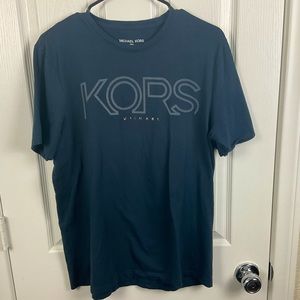 Michael Kors Women's Navy Big Logo S/S Crewneck Tee/T-Shirt M